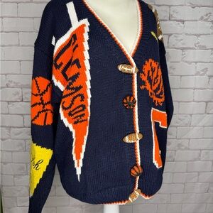 Vintage BellePointe Clemson Tigers Graphic Cardigan Sweater / Unisex Cardigan